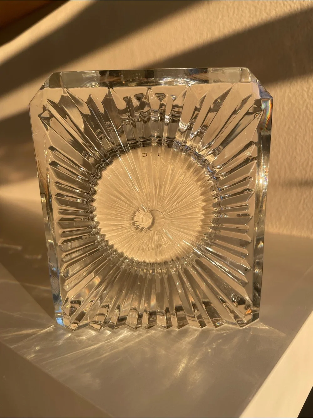 Vintage Staiger Lead Crystal Quartz Table Clock